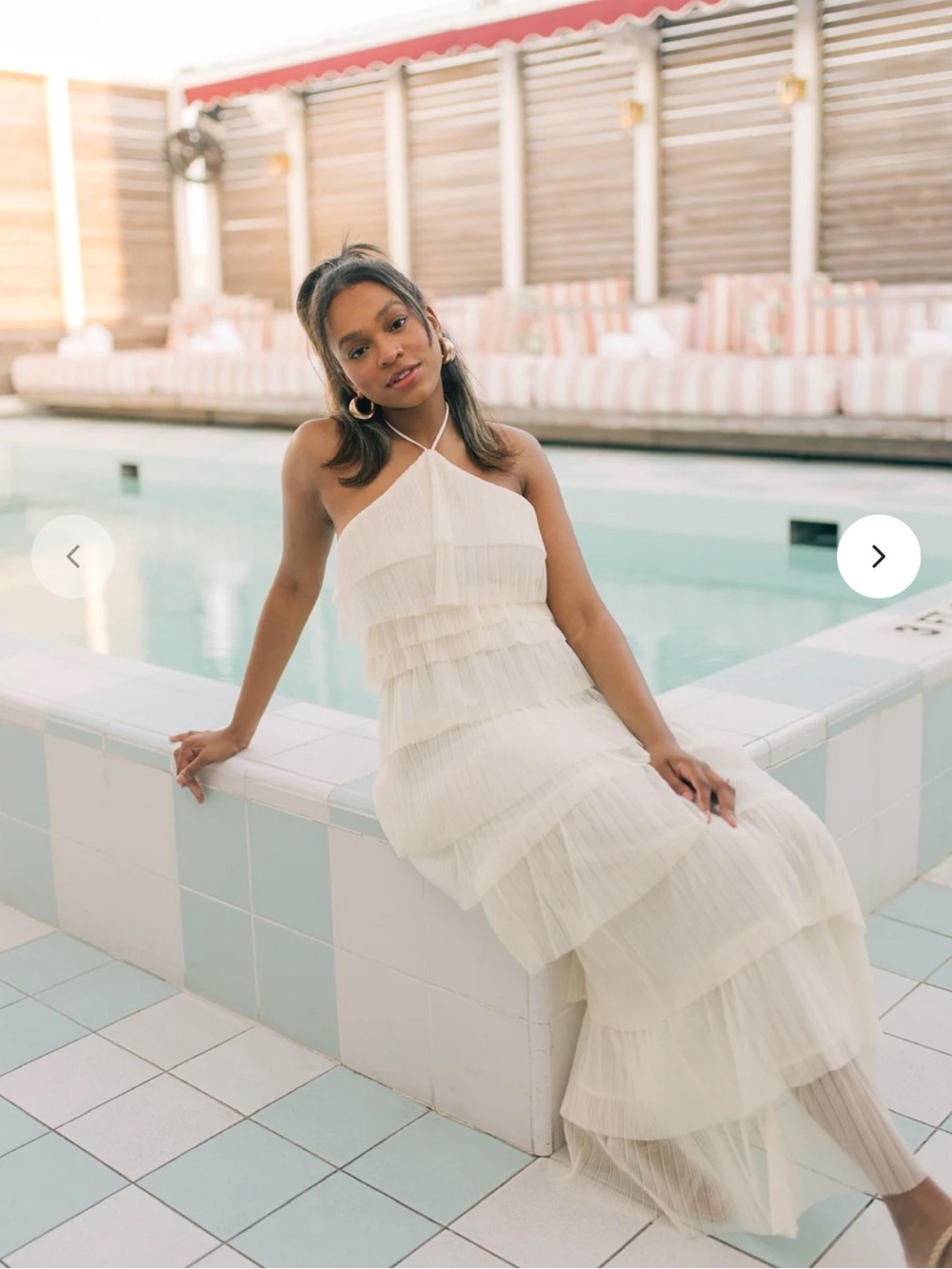 Vestique Tiered Halter Maxi Dress - White